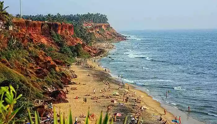 The happening Varkala beach which is one of the best places to visit in Kerala